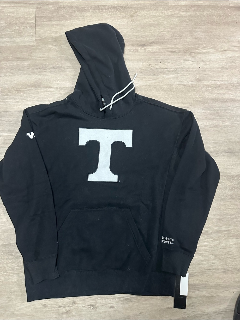**NEW** Fanatics Black Univ of Tennessee Hoodie with White 'T' Chest Logo Sz L